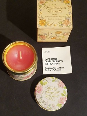 NEW IN BOX Vintage 1982 Avon Sentiments Candle Love Floral Medley ...