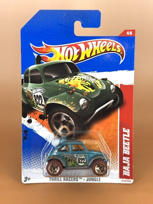2011 Hot Wheels BAJA BEETLE Thrill Racers Jungle Blue/Teal w/u5 g wheels 214/244