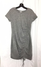 Love Fire Junior’s Body Con Dress Short Sleeve Gray Cinched Tie At Hem Size L
