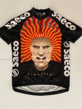Cannondale MARIO CIPOLLINI Team Saeco Face Art 1/4 Zip Vintage Cycling Jersey M