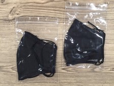 2 Pack Black Handmade Two Layers Washable/Reusable/Breathable Fabric Cloth Mask