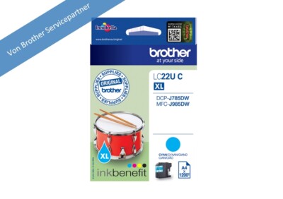 Brother LC-22UC Tinte cyan original für MFC-J985DW, MFC-J785 blau v Händler 22 U
