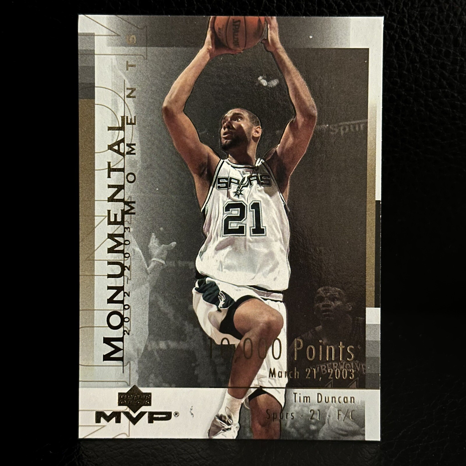 Tim Duncan 2003-04 Upper Deck MVP Monumental Moments #MM3 San Antonio Spurs