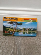 Vintage Staedtler Panorama Germany 12 Colored Pencils Art Set in Tin