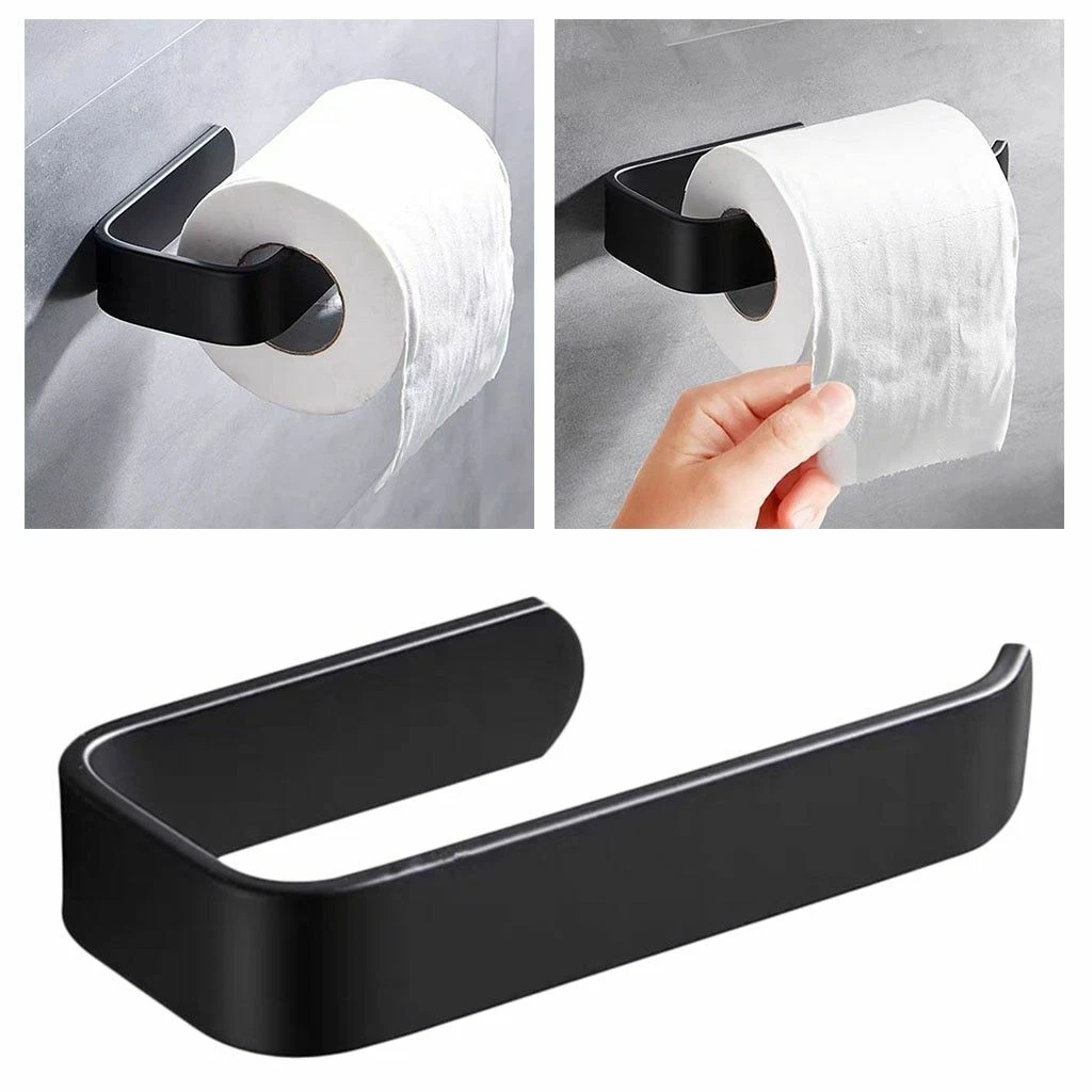 Surface-Mounted Toilet Roll Holder, Matte Black