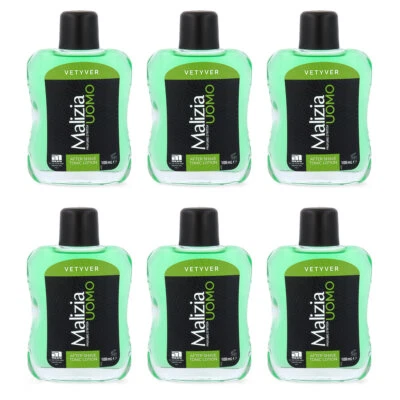 6x Malizia UOMO Vetyver After shave 100ml Tonic Lotion Rasierwasser erfrischend