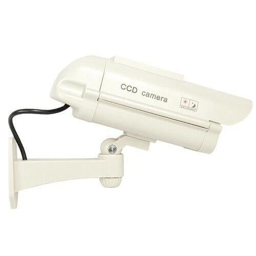 Solar Powered Bullet Dummy Security Camera/ Flashing Light Ships from USA White - Image 2 of 4