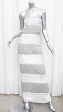 DOLCE & GABBANA VINTAGE Swarovski Crystal Silver Red Carpet Gown Long Dress XS