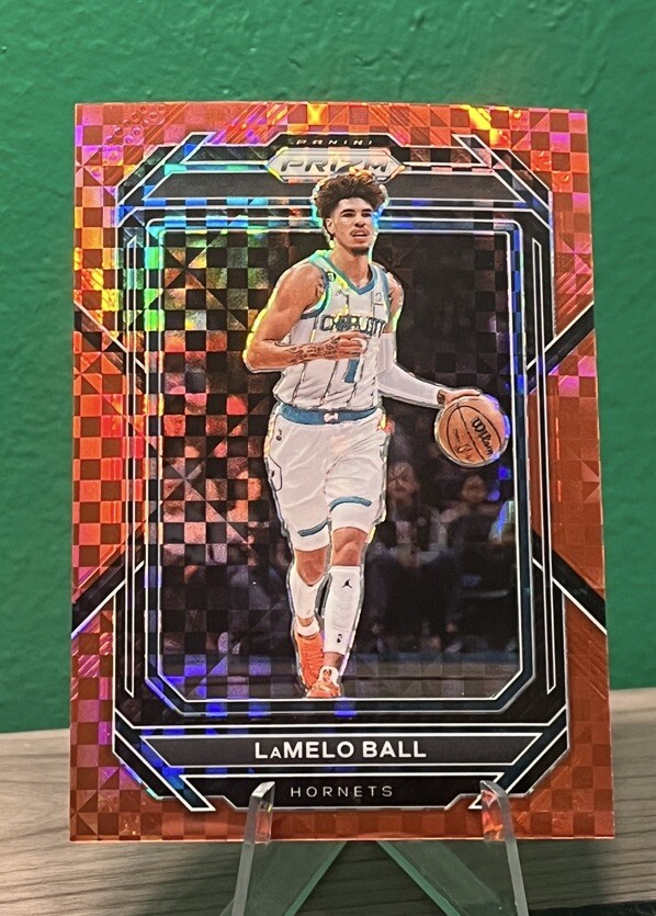 2022-23 Prizm - LaMelo Ball - Red Power Prizm SSP /75 - Charlotte Hornets #150