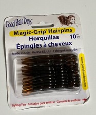 Good Hair Days Hair Pins - Plastic, U-shaped Magic Grip Hairpins, Tortoise Color