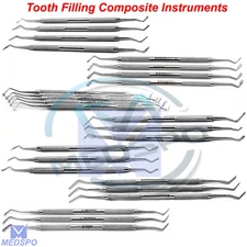 Dental Composite Filling Instruments Spatula & Amalgam Plugger Excavator Tools