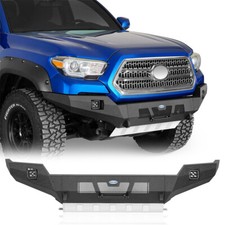 Heavy Duty Front Bumper Wskid Plate 4x Led Lights For 2016-2023 Toyota Tacoma