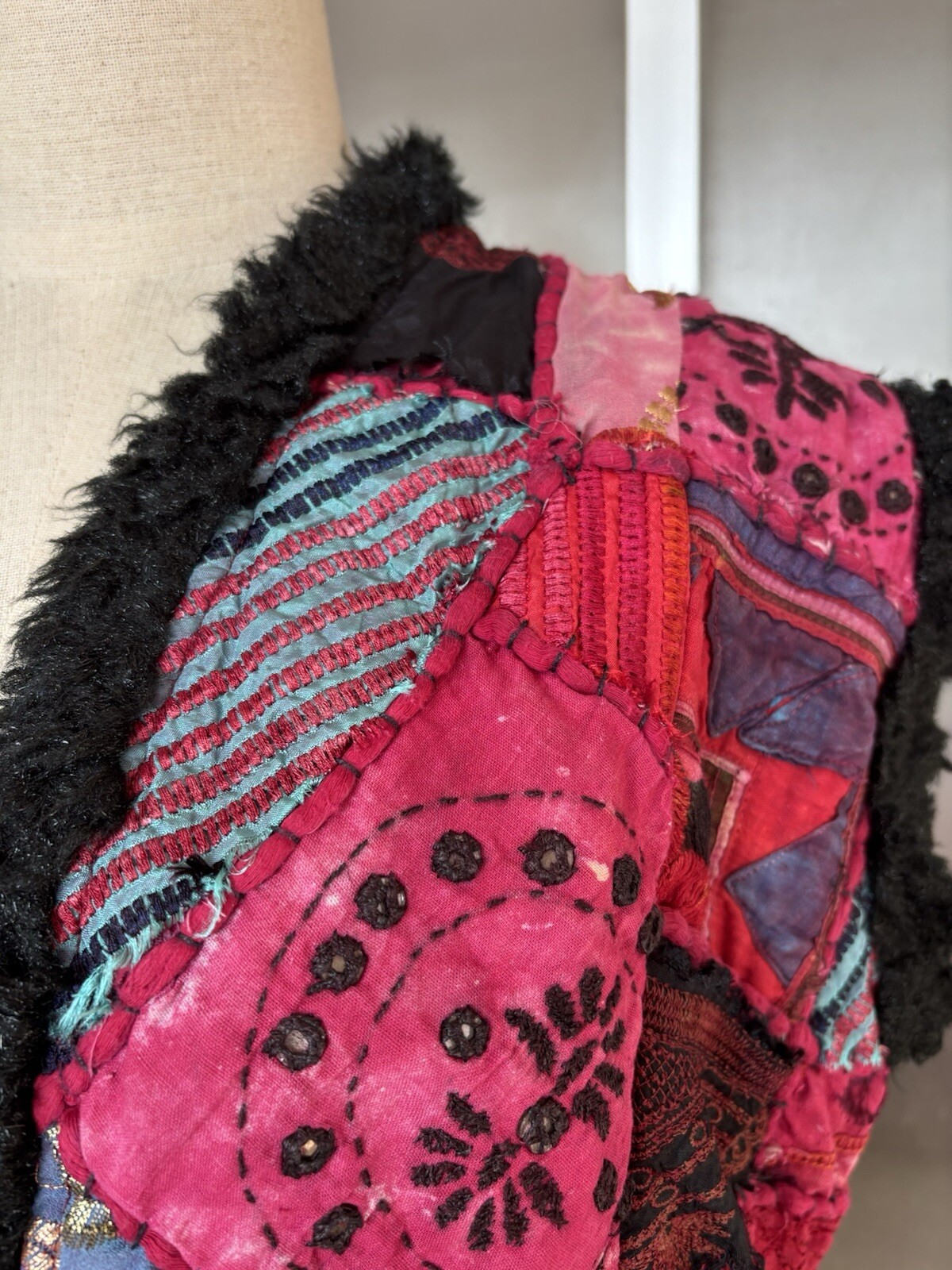 Indian Patchwork Embroidered Vest - image 4