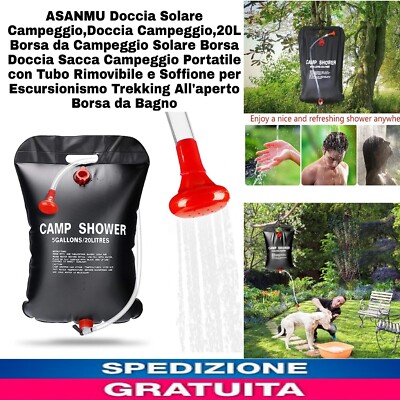 Borsa per doccia solare portatile da 5 galloni/20 litri con tubo flessibile staccabile e soffione doccia intercambiabile per campeggio, spiaggia | Leroy Merlin