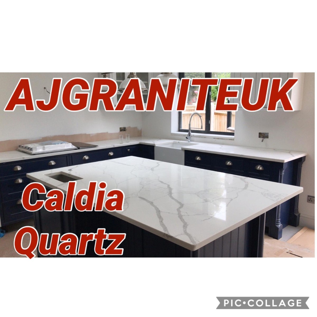 WHITE MARBLE EFFECT QUARTZ WORKTOPS, COUNTERTOPS, ISLAND, SUPPLIED &FULLY  FITTED