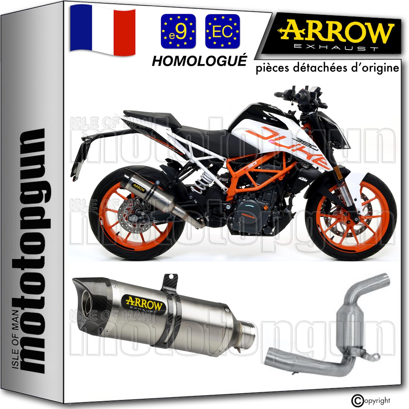 Silencieux Arrow RC Thunder aluminium homologué pour moto Duke 390 2018