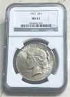 1927 Silver Peace Dollar NGC MS63 Key Coin Only 848,000 Minted