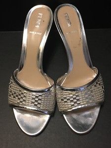 fendi silver heels