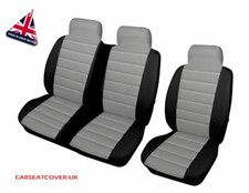 For MITSUBISHI ASX GREY/BLK PADDED LEATHER LOOK VAN SEAT COVERS  SINGLE & DOUBLE