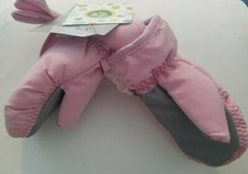 Toddler Little Me Brand Light Pink  Gray Mittens Bow Detail 3M Thinsulate 2T-4T