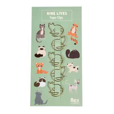 Nine Lives Büroklammern in Katzenform - Rex London - 5er Set - Neu - Metall Lesezeichen