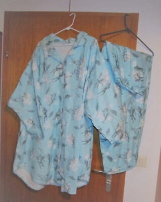 Kuschliger Flanell-Pyjama-*PRIMARK* türkis/grau- Armor-Druck-Gr. 3X= 56/58-neu