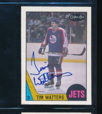1987 O-Pee-Chee #219 Tim Watters Winipeg Jets Signed Autograph (FY7) SWSW6