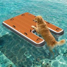 8'x6' Inflatable Floating Dock Platform with EVA Deck Pad Pump Bag Repair Kit