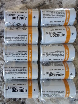 Open Box - Amazon Basics 10-Pack C Cell Alkaline All-Purpose Batteries Exp. 2022