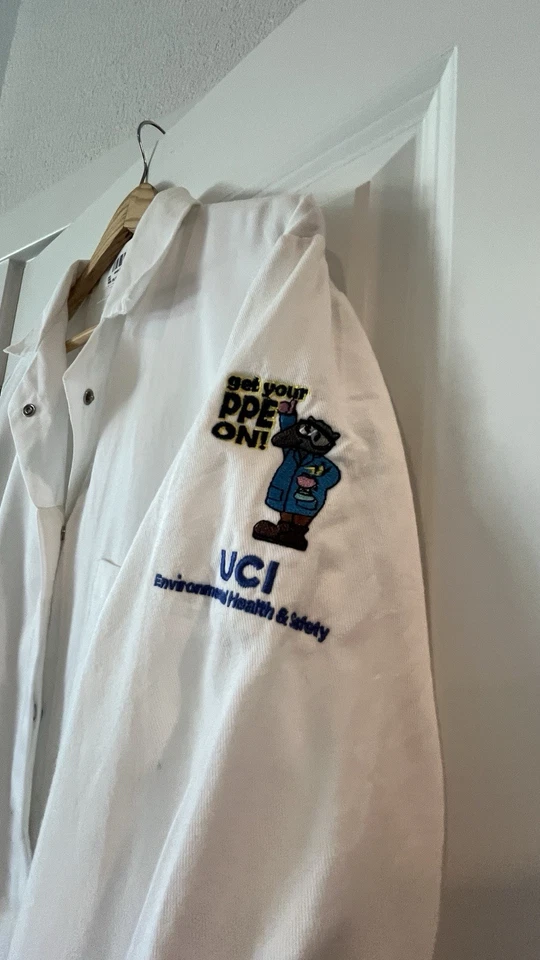 Medline University Of California UC Irvine Environmental Health White Lab Coat - Image 3 of 4