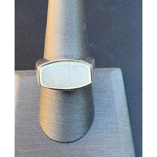 UNISEX BOMA 925 STERLING SILVER AND MOTHER OF PEARL RING SIZE 9 SKY