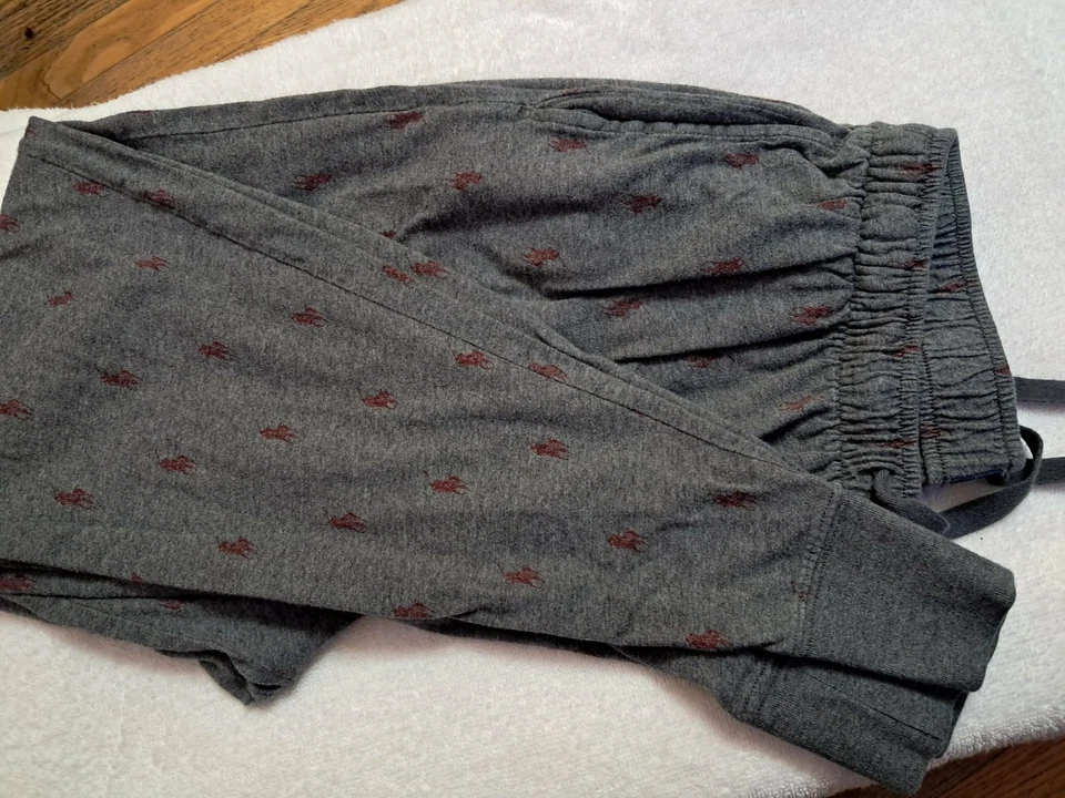 Pantalones de pijama Polo Ralph Lauren para hombre medianos Gris/rojo Foto 3 de 4