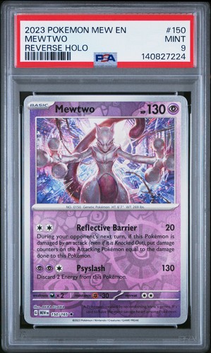 2023 POKEMON MEW EN-151 REVERSE HOLO #150 MEWTWO PSA 9 - Picture 1 of 2