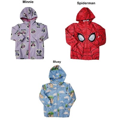 Character Kids Durable Water Resistant Hooded Rain Jacket