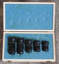 Brandon Vernonscope Eyepiece Set of 5 in Wood Box 32, 24, 16, 12, and 8 mm