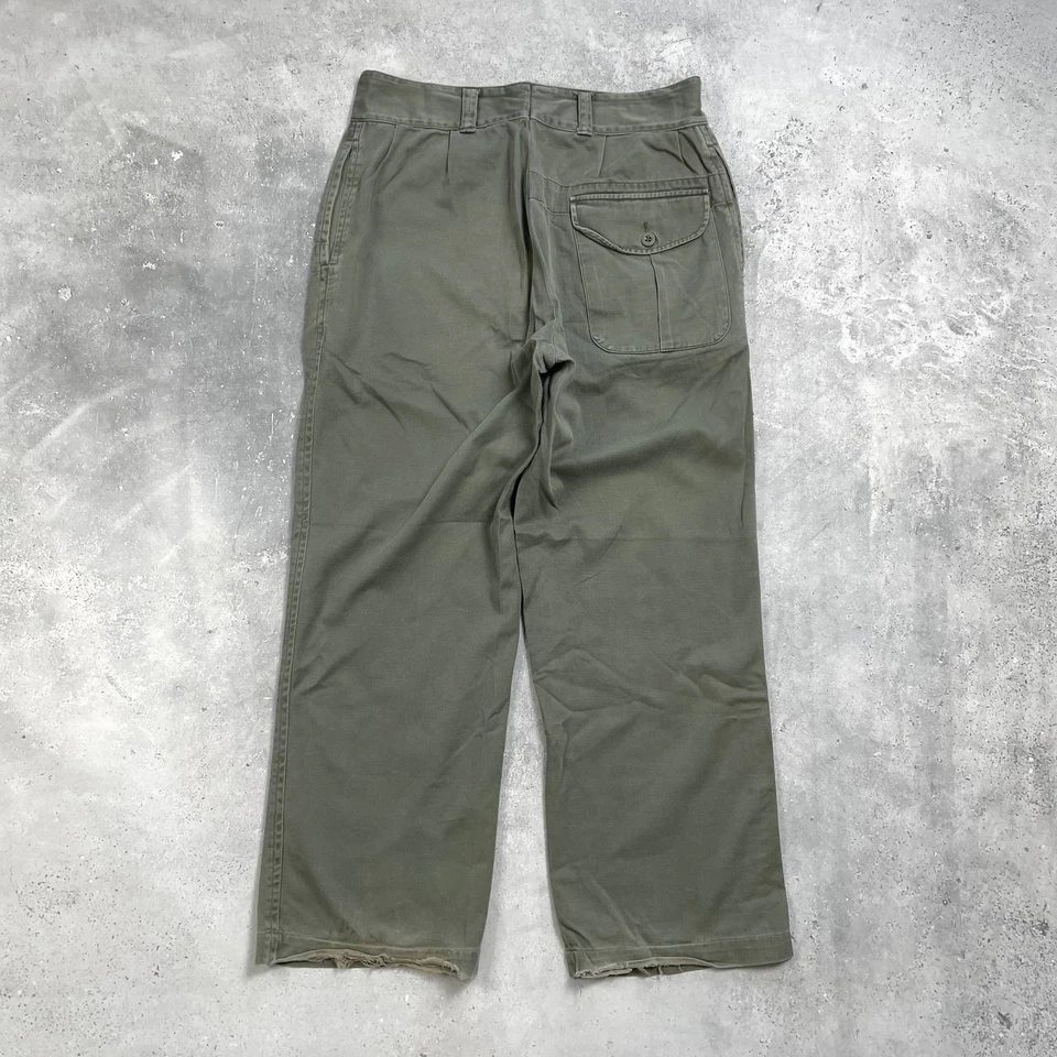 Vintage 80s British Army Jungle Green Battledress Pants Olive Green Size W33 L30 - Image 2 of 4