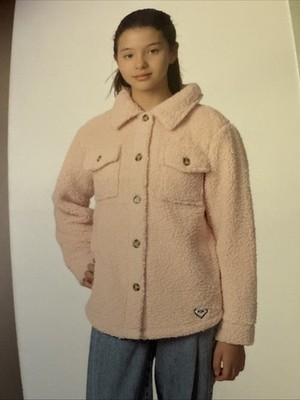 Roxy Girl NWT  Pink Size 7/8 Youth Fleece Shirt Jacket - 029