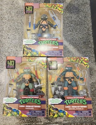 Lot of (3) TMNT 1988 Remastered 40th Anniversary Michelangelo Action Figures NIB