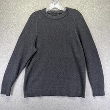 Lululemon Sweater Mens Medium Gray Textured Knit Crewneck Pullover Waffle