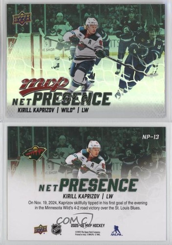 2025-26 Upper Deck MVP Net Presence Kirill Kaprizov #NP-13 1ge0 - Picture 3 of 3