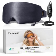Heated Eye Mask for Dry Eyes, Silk Warm Eye Compress  Eye Heating Pad, Washa...