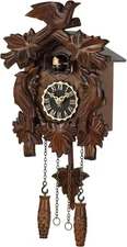 Cuckoo Clock, Traditional Black Forest Handcrafted Wooden Quartz Clock for Wall