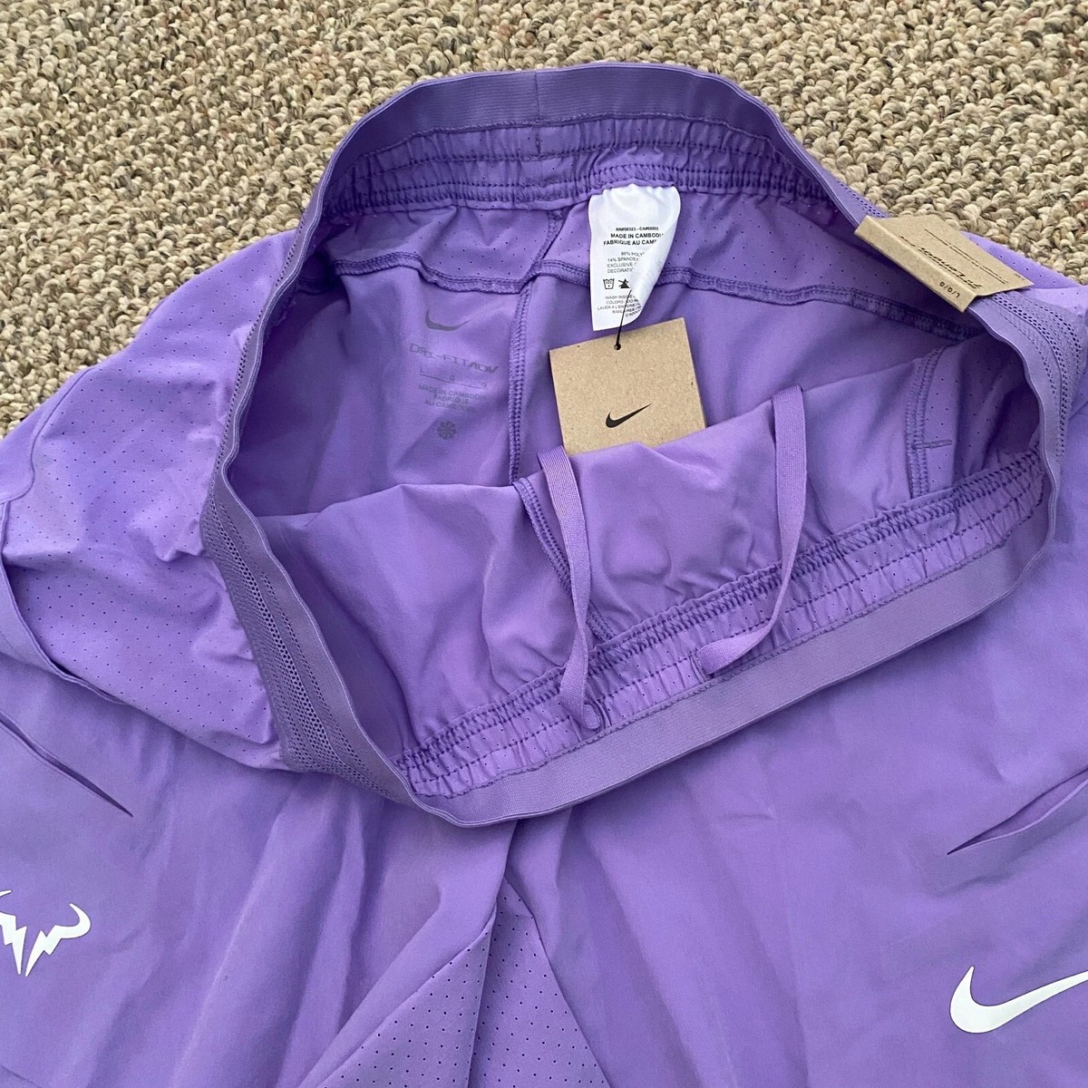 Nike Court Tennis Athletic Shorts Rafael Nadal Rafa Purple DV2881