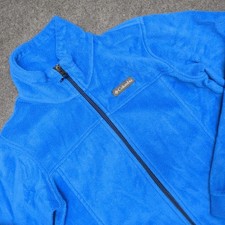 Columbia Fleece Jacket Blue Full Zip Mock Neck Size L