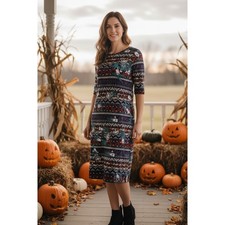 LuLaRoe Disney Nightmare Before Christmas Print Midi Dress Size Large