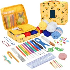 57-Piece Crochet Hook Set with Yarn and Accessories for Beginners Experts