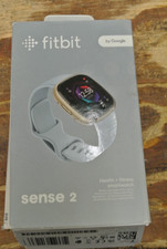 Fitbit Sense 2 - Health  Fitness Smart Watch - Soft Gold  Blue Mist - Open Box