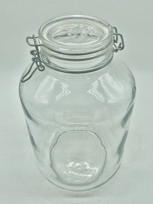 Bormioli Rocco Fido Jar Made In Italy 5 Liter With Hinged Lid Rubber Seal EUC