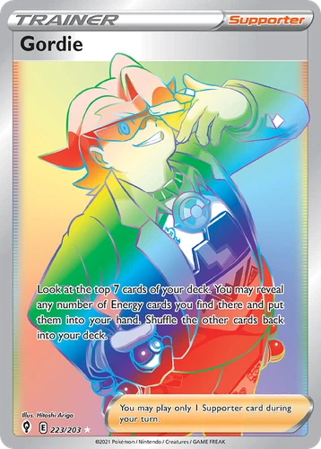 Pokemon Evolving Skies Rainbow Rare Gordie 223/203 - Near Mint (NM)