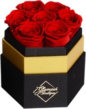 GLAMOUR BOUTIQUE Eternal Preserved Roses in a Box, Flowers Forever, Rose Forever